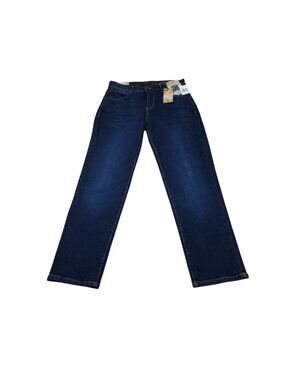 Curve Appeal Jeans High Rise Concealed Comfort Waist Straight Blue Size 4 27